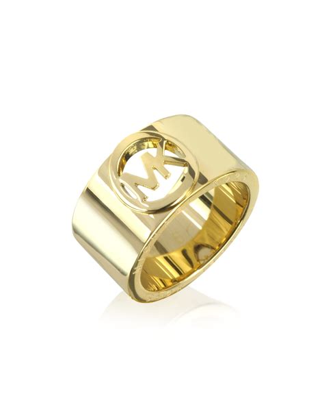 gold michael kors logo charm|Michael Kors rings for women.